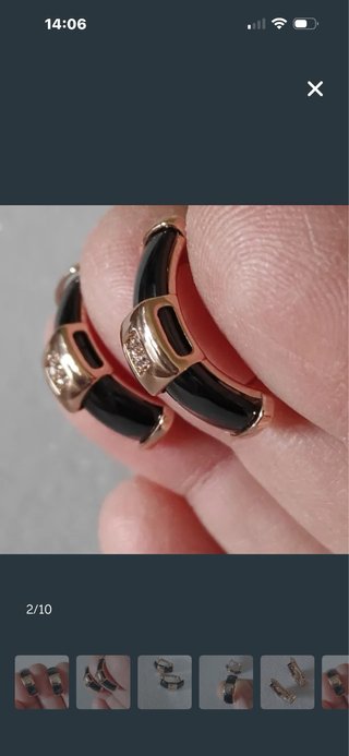 Orecchini oro e ceramica nera con diamanti