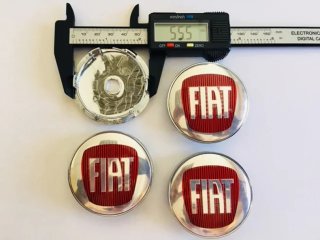 4 Tapas Llantas Fiat Rojo Plata 60mm
