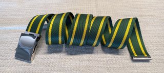 Cintura nastro fibbia militare col. verde-giallo