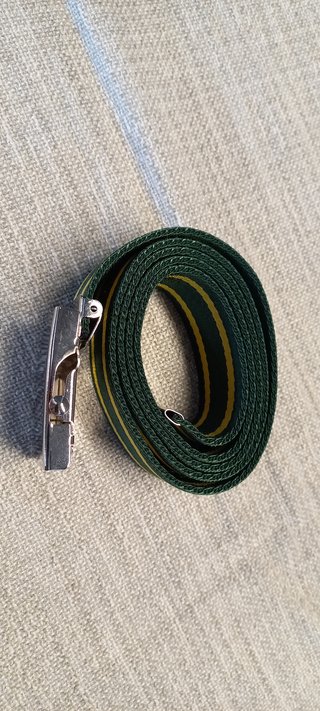 Cintura nastro fibbia militare col. verde-giallo