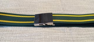 Cintura nastro fibbia militare col. verde-giallo