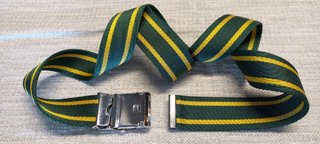 Cintura nastro fibbia militare col. verde-giallo