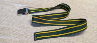 Cintura nastro fibbia militare col. verde-giallo