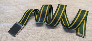 Cintura nastro fibbia militare col. verde-giallo