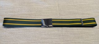 Cintura nastro fibbia militare col. verde-giallo