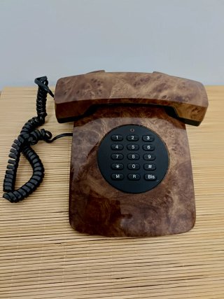 Teléfono Fijo Vintage Madera Años 80
