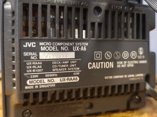 Equipo de música JVC UX-A6 pesado y funcional