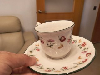 Juego café San Claudio porcelana floral