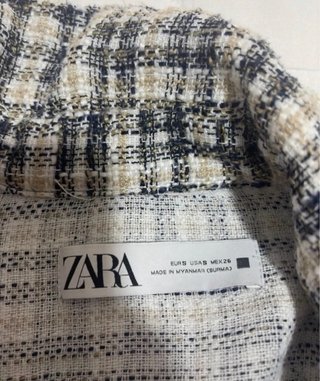 Sobrecamisa Zara cuadros beige y negro