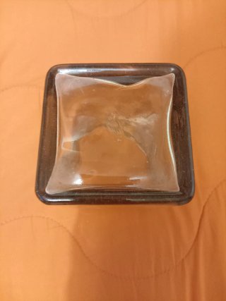 Tarro cristal cuadrado vintage sin tapa
