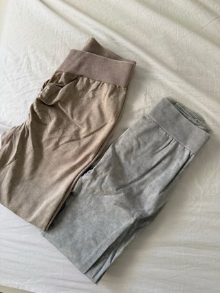 Pack Leggings palestra beige con dettaglio a V