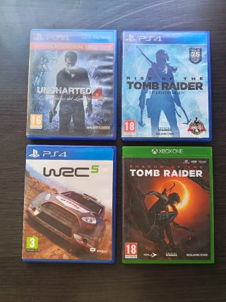 Lote 4 Juegos PS4: Uncharted, Tomb Raider, WRC5