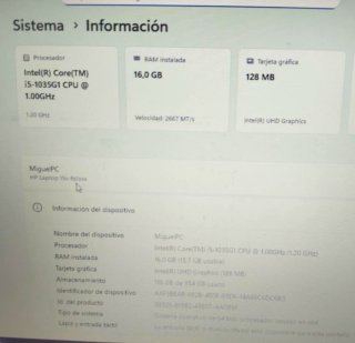 Portátil HP 15,6” Intel Core i5 16GB RAM