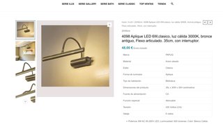 Aplique LED PAPUQ Cuadro 35cm Latón