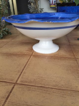 Frutero de cerámica antiguo decorado