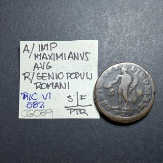 Moneda romana Maximiano 303-305 d.C. Treveri