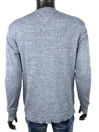 Tommy Hilfiger Maglione Uomo M Blu Mélange Cotone