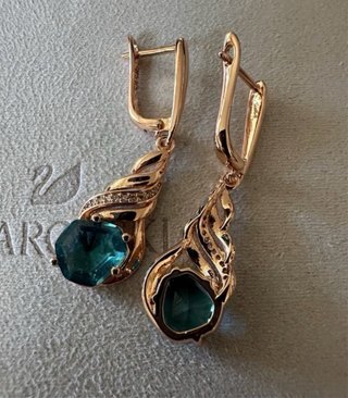Orecchini oro e cristallo