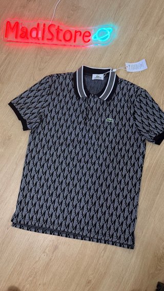 Camiseta Lacoste Negra y Gris
