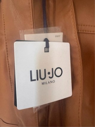 Liu Jo Shorts vita alta effetto pelle marrone