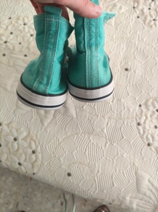 Zapatillas tela verde agua