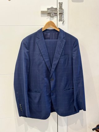 Traje Purificación García Azul Talla L