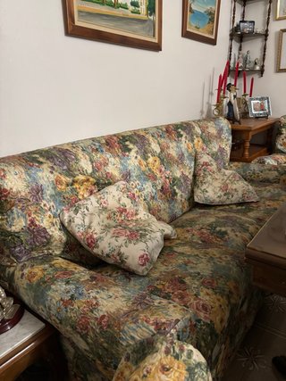 Sofá 2 plazas + 2 sillones tela floral
