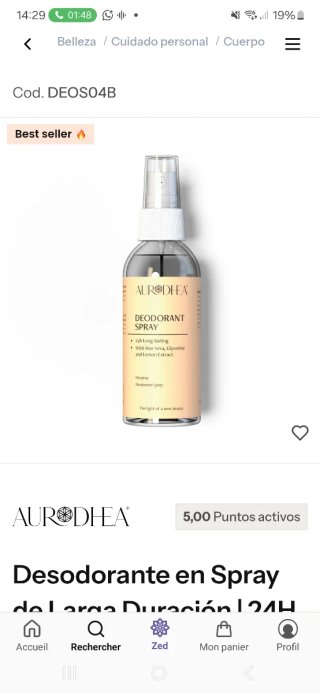 Desodorante AURODHEA Spray Beige