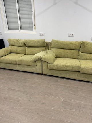 Sofá modular verde de tela