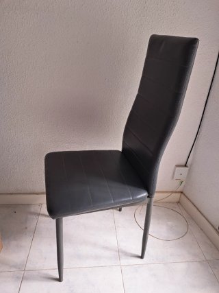 Juego de 5 sillas de comedor gris, por separado 10