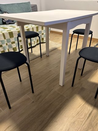 Mesa comedor abatible blanca