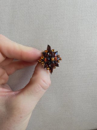 precioso anillo ajustable de color ámbar