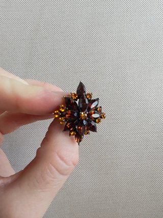 precioso anillo ajustable de color ámbar
