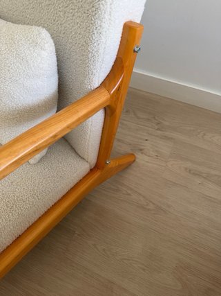 Butaca grande de madera borreguito