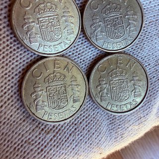 Lote 4 Monedas 100 Pesetas 1985-1989 Juan Carlos I