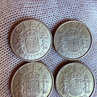 Lote 4 Monedas 100 Pesetas 1985-1989 Juan Carlos I