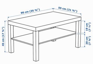 Mesa IKEA LACK blanca 90x55