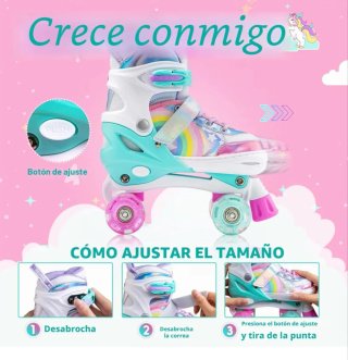Patines ruedas roller ajustables 36-39 con luces