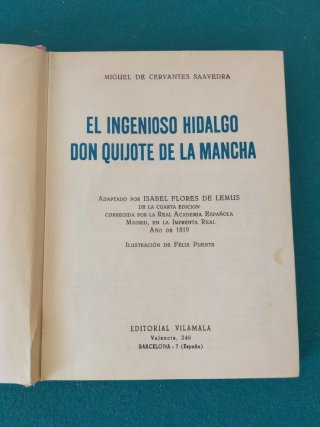 Libro antiguo El ingenioso hidalgo Don Quijote