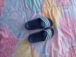 Chanclas Adidas niño azul y blanco