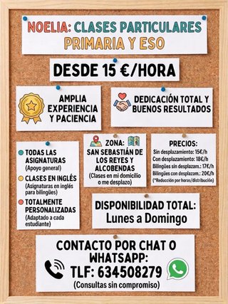 CLASES PARTICULARES PRIMARIA Y ESO