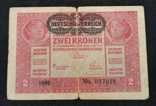 Billete Austrohúngaro 2 Coronas 1917