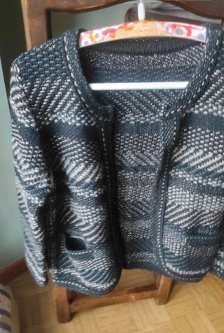 Giacchino fantasia nero e beige