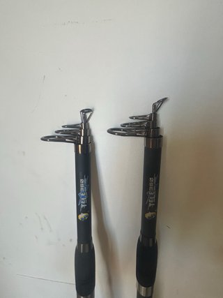 Pareja de cañas de pescar telescópicas