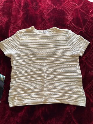 Camisa de punto texturizada blanca