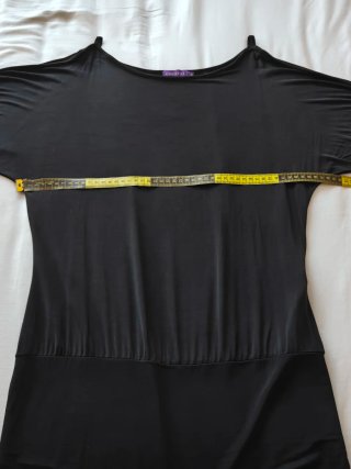 Jersey largo vestido corto negro Cortefiel vintage
