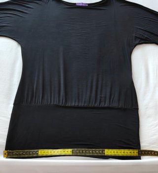 Jersey largo vestido corto negro Cortefiel vintage