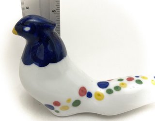 2 Pájaros Porcelana Decorativos Puntos Multicolor