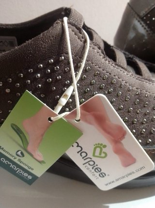 Zapatos Amarpies Mujer Marrón/Plata