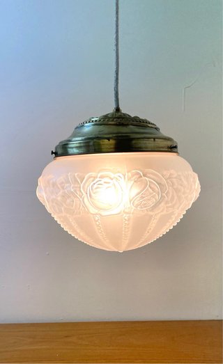 Antigua lámpara de techo Art Deco de gran tamaño